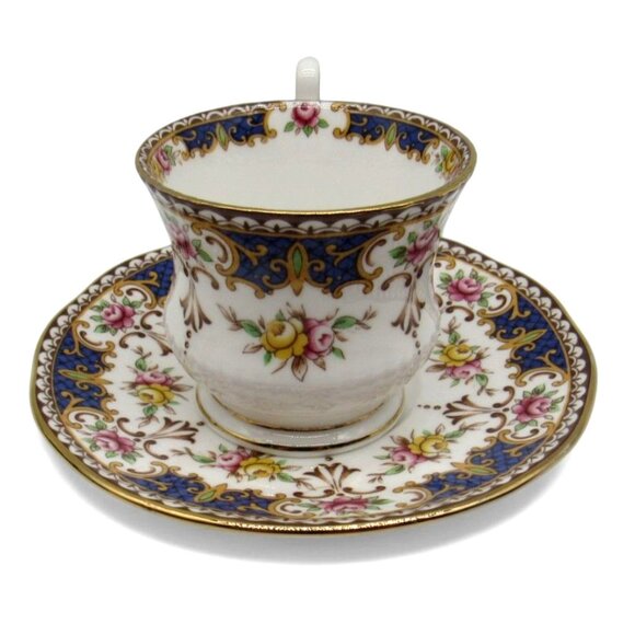 QUEENS KENILWORTH Floral Cup And Saucer With Gold Accents England Vintage - Picture 5 of 10